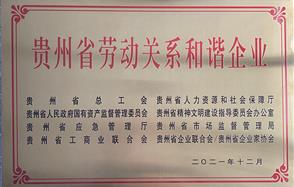 喜訊！川恒股份榮獲 “2021年度貴州省勞動(dòng)關(guān)系和諧企業(yè)” 稱號(hào)
